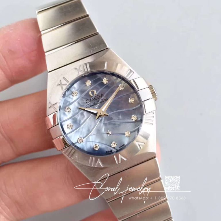 Replica Omega Constellation Ladies 123.15.24.60.55.006 Blue Dial (2)