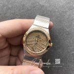 Replica Omega Constellation Ladies 27mm Tw Factory Yellow Gold Textured Diamond Dial (6)