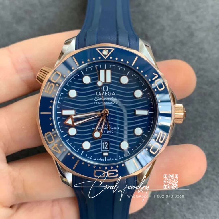 Replica Omega Seamaster Diver 300m 210.22.42.20.03.001 Vs Factory Blue Rubber Strap (1)