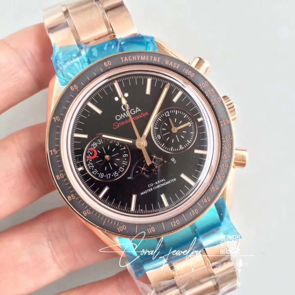 Replica Omega Speedmaster Moonwatch Moonphase Chronograph 304.63.44.52.01.001 Black Dial (2)