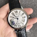 Replica Ronde De Cartier W6701010 Af Factory Leather Strap White Dial (3)