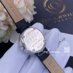 Graff Spiral Watch White Mother Of Pearl Dial Diamond White Gold Black Satin Strap 19mm Coral (6)