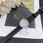 Graff Spiral Watch White Mother Of Pearl Dial Diamond White Gold Black Satin Strap 19mm Coral (7)