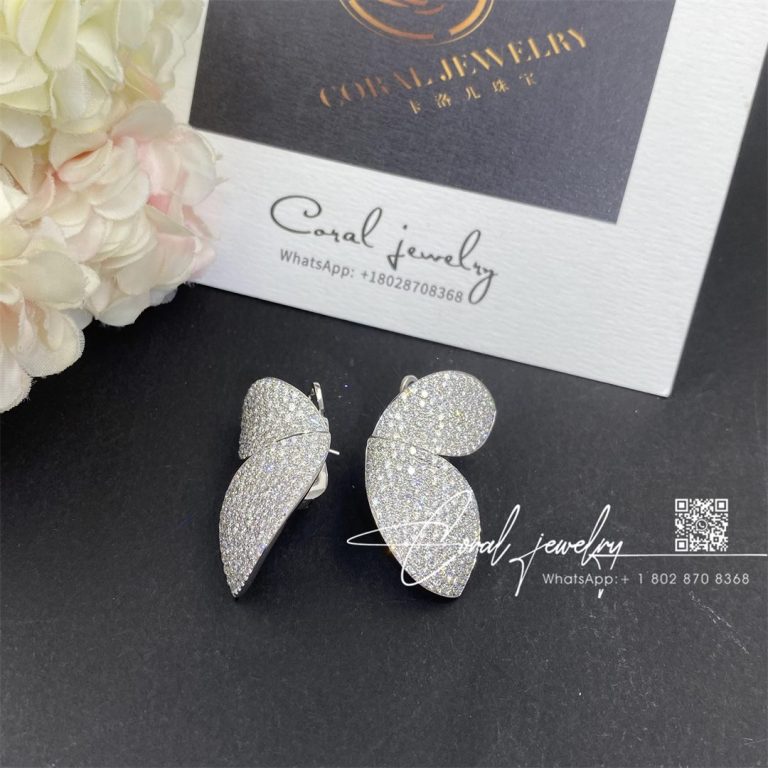 Pasquale Bruni Giardini Segreti Earrings Earrings In 18k White Gold With Diamonds Coral (1)