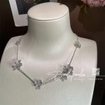 Van Cleef Arpels Frivole Necklace 9 Flowers White Gold Diamond Vcarn25400 Coral (10)