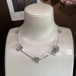 Van Cleef Arpels Frivole Necklace 9 Flowers White Gold Diamond Vcarn25400 Coral (8)