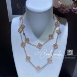 Van Cleef & Arpels Vintage Alhambra Long Necklace, 20 Motifs Rose Gold Vcarn9t000 (3)