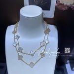 Van Cleef & Arpels Vintage Alhambra Long Necklace, 20 Motifs Yellow Gold, Mother Of Pearl Vcara42100 (1)