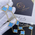 Van Cleef & Arpels Vintage Alhambra Necklace, 10 Motifs Yellow Gold, Turquoise (2)