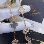 Van Cleef & Arpels Vintage Alhambra Necklace, 10 Motifs Rose Gold, Diamond, Mother Of Pearl (12)