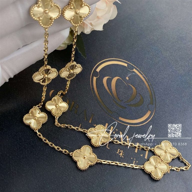 Van Cleef & Arpels Vintage Alhambra Necklace, 10 Motifs Yellow Gold Vcarp3jj00 (3)