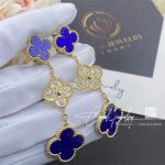 Van Cleef & Arpels Magic Alhambra Earrings, 3 Motifs Yellow Gold, Diamond, Lapis Lazuli (2)