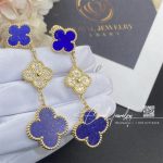 Van Cleef & Arpels Magic Alhambra Earrings, 3 Motifs Yellow Gold, Diamond, Lapis Lazuli (5)