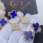 Van Cleef & Arpels Magic Alhambra Earrings, 3 Motifs Yellow Gold, Diamond, Lapis Lazuli (6)