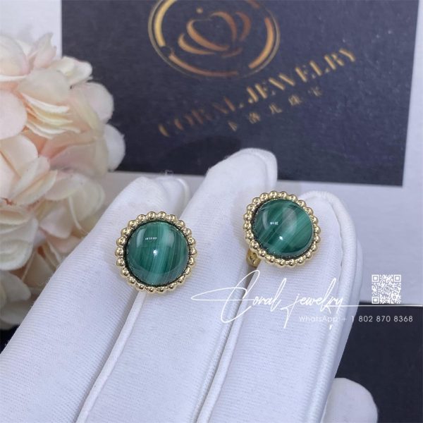 Van Cleef & Arpels Perlée Couleurs Earrings Yellow Gold, Malachite Vcarp4ds00 (3)