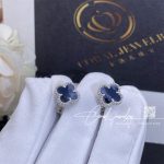 Van Cleef & Arpels Sweet Alhambra Earstuds White Gold, Pietersite (4)