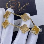 Van Cleef & Arpels Vintage Alhambra Bracelet, 5 Motifs Yellow Gold, Tiger Eye Vcard35600 (4)