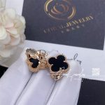 Van Cleef & Arpels Vintage Alhambra Earrings Rose Gold, Onyx (5)