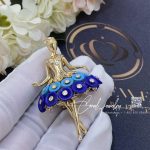 Van Cleef & Arpels Bouton D’or Ballerina Clip Yellow Gold, Diamond, Lapis Lazuli, Turquoise Vcarp7r300 (6)