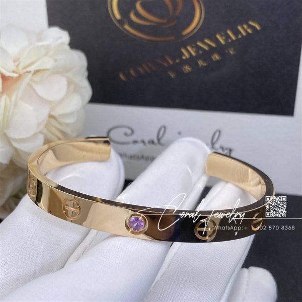 Cartier Love Bracelet, 1 Pink Sapphire Rose Gold, Ref. B6030017 (2)