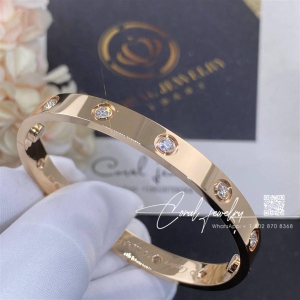 Cartier Love Bracelet, 10 Diamonds Rose Gold Ref. B6070217 (5)