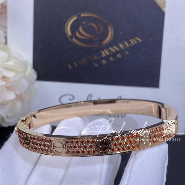 Cartier Love Bracelet Rose Gold Pave Sapphire (1)