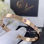 Cartier Love Bracelet Rose Gold Pink Sapphire (4)