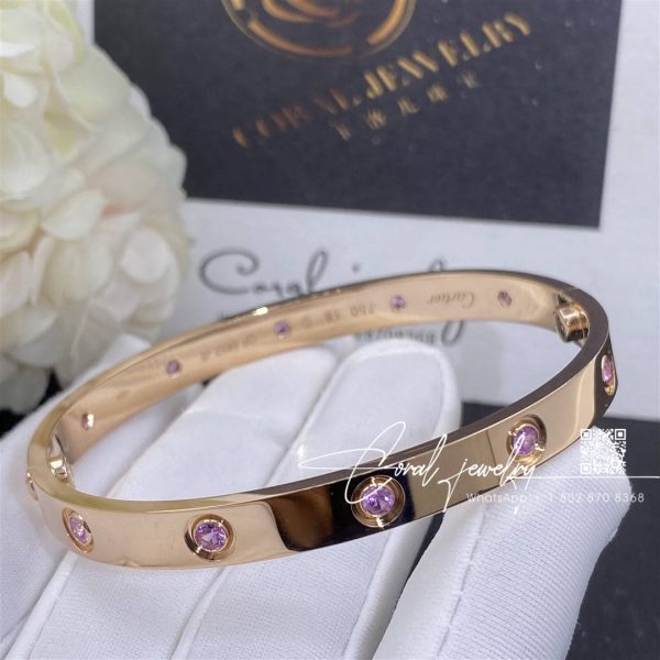 Cartier Love Bracelet Rose Gold Pink Sapphire (6)