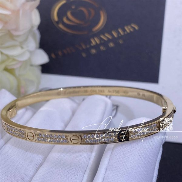 Cartier Love Bracelet, Small Model, Paved Diamonds Yellow Gold Ref. N6710617 (1)