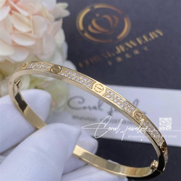 Cartier Love Bracelet, Small Model, Paved Diamonds Yellow Gold Ref. N6710617 (2)