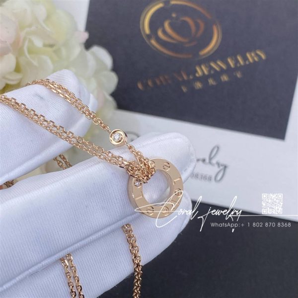 Cartier Love Necklace, 2 Diamonds Rose Gold B7224509 (1)