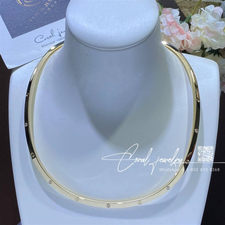 Cartier Love Necklace, Yellow Gold Diamond Collar N7424355 (11)