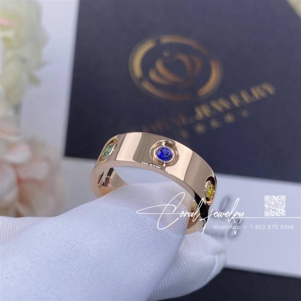 Cartier Love Ring Rose Gold, Sapphires, Garnets, Amethyst B4087800 (6)