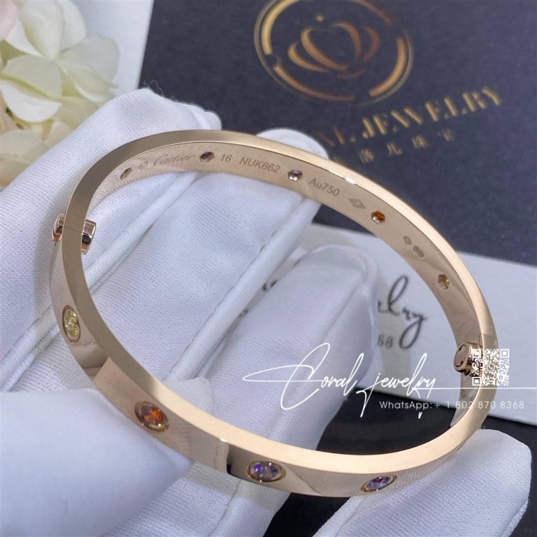 Cartier Love Bracelet Multi Gem Rose Gold Ref. B6036517 (7)