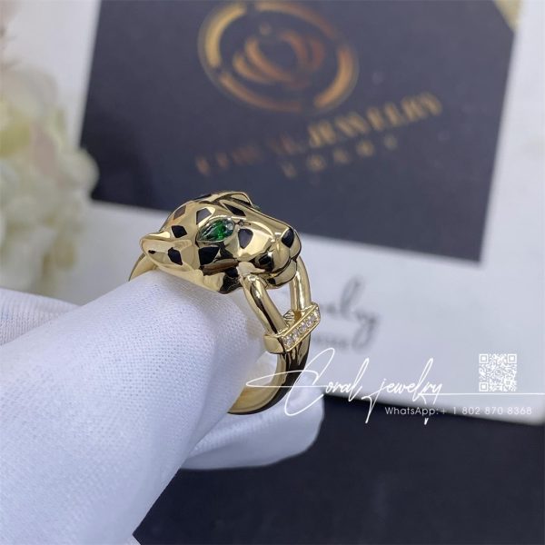 Cartier Panthère De Cartier Ring, Yellow Gold, Tsavorite, Onyx Ref. B4096700 (8)