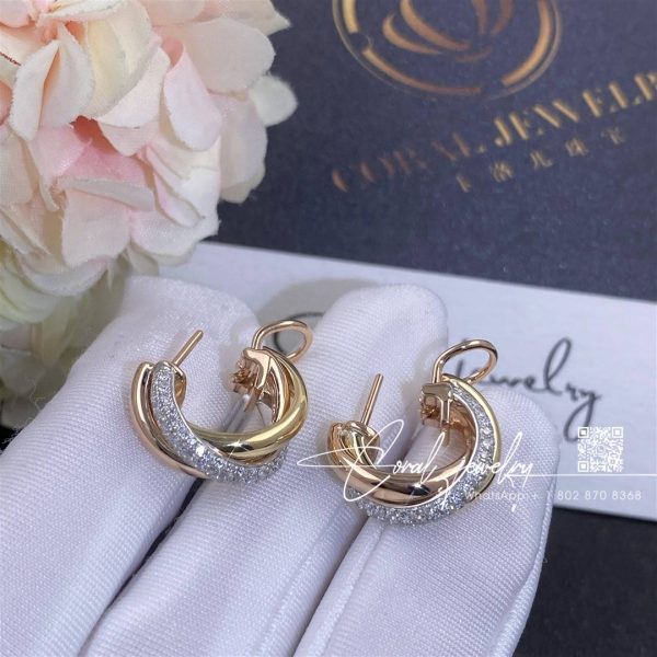 Cartier Trinity Earrings White Gold, Yellow Gold, Rose Gold Ref. B8031900 (1)