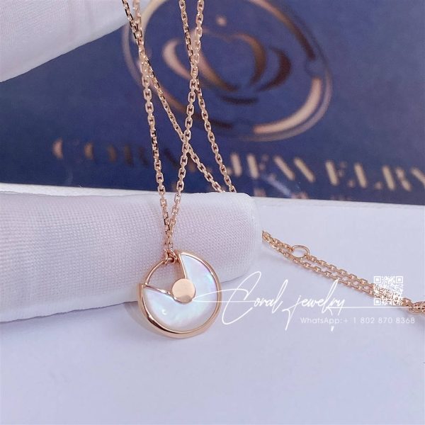 Cartier Amulette De Cartier Necklace, Xs Model, Yellow Gold White Mother Of Pearl B3047100 (4)