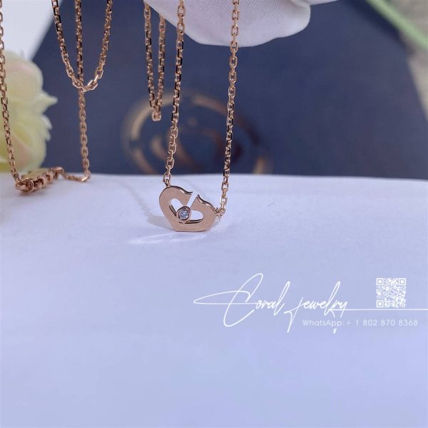 Cartier Heart Necklace Rose Gold, Diamonds Ref. B3040400 (5)