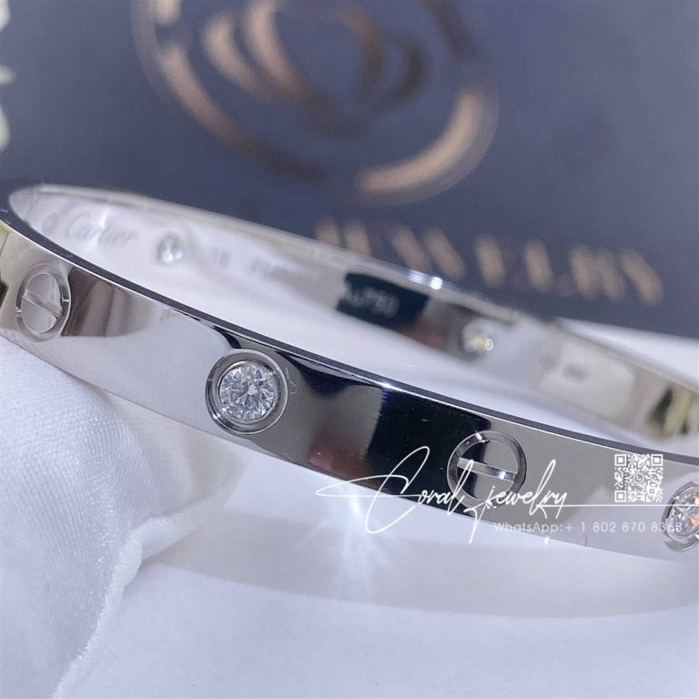 Cartier Love Bracelet, 4 Diamonds White Gold Ref. B6035817 (6)