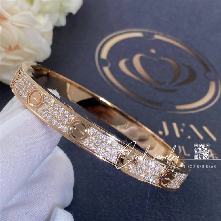 Cartier Love Bracelet Rose Gold Pave Diamond N6036917 (1)