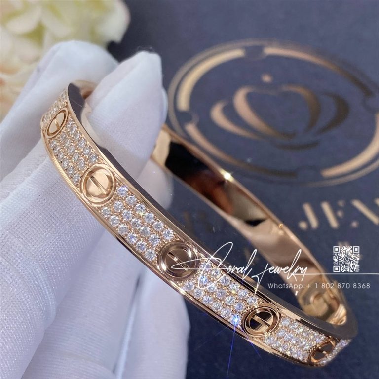 Cartier Love Bracelet Rose Gold Pave Diamond N6036917 (2)