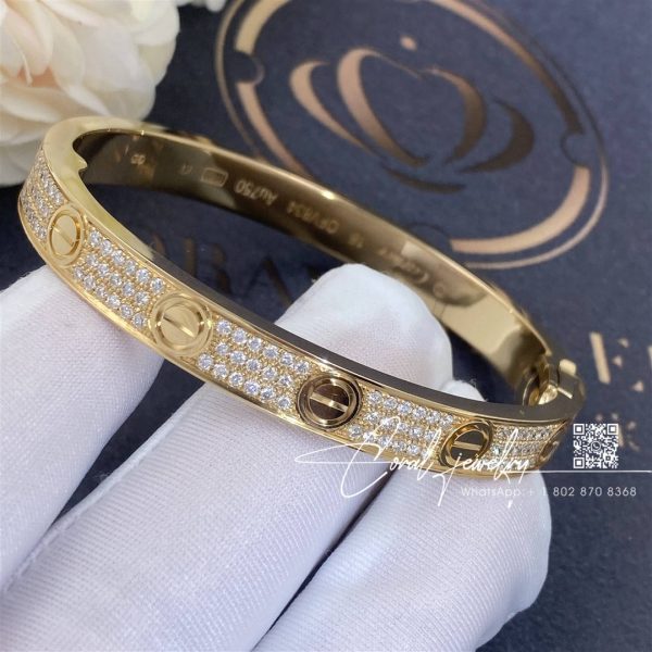 Cartier Love Bracelet Yellow Gold Pave Diamond N6035017 (2)