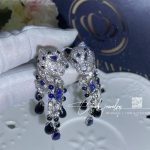 Cartier Panthère De Cartier Earrings White Gold, Diamonds, Emeralds, Sapphires Ref. H8000657 (3)