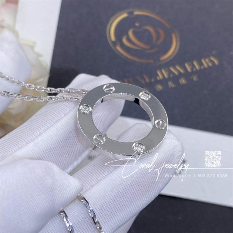 Cartier Love Necklace, 3 Diamonds White Gold B7014600 (3)