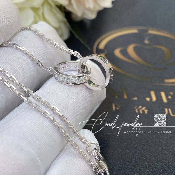 Cartier Love Necklace White Gold, Diamonds B7013700 (8)