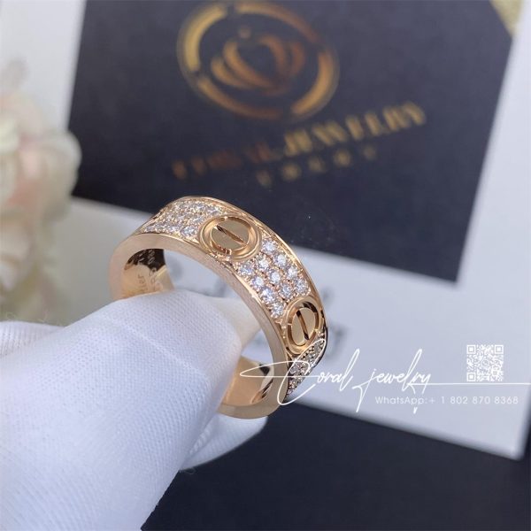 Cartier Love Ring, Diamond Paved Rose Gold Ref. B4087600 (5)