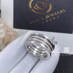 Bulgari B.zero1 18k White Gold 4 Band Ring With Pave Diamond Trim An850556 (4)