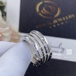 Bulgari B.zero1 18k White Gold 4 Band Ring With Pave Diamond Trim An850556 (5)