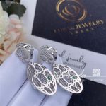 Bulgari Serpenti Earrings In 18 Kt White Gold, Set With Emerald Eyes And Full Pavé Diamonds Ref. 352756 (4)