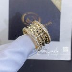 Bulgari B.zero1 Rock Four Band Ring In 18 Kt Yellow Gold With Studded Spiral And Pavé Diamonds On The Edges Ref. 357894 (1)